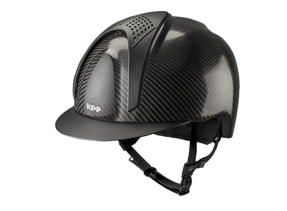 E-LIGHT CARBONHELM GLÄNZEND SCHWARZ MIT MATTSCHWARZEM VISIER UND 2 MATTSCHWARZEN PAD