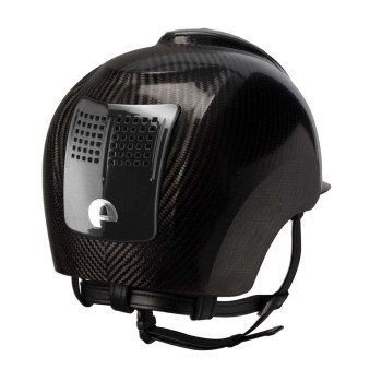 E-LIGHT CARBONHELM GLÄNZEND SCHWARZ MIT METALLIC SCHWARZEM VISIER UND 3 METALLIC SCHWARZEN BOLZEN