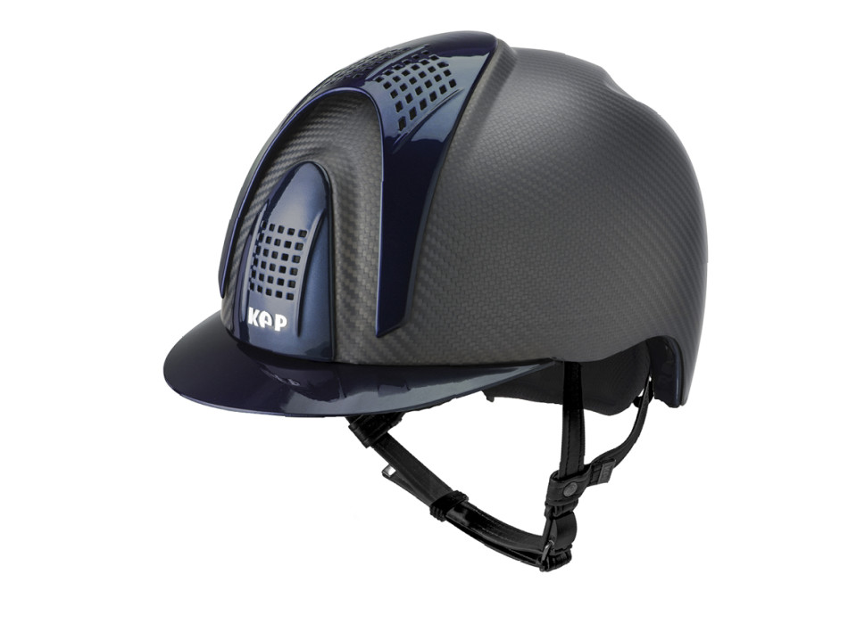 E-LIGHT CARBONHELM MATTSCHWARZ MIT METALLBLAUEM VISIER UND 3 METALLBLAUE BLÖCKEN