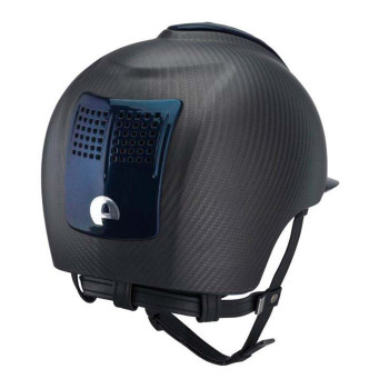 E-LIGHT CARBONHELM MATTSCHWARZ MIT METALLIC-BLAUEM VISIER UND 2 METALLIC-BLAUEN TEILEN