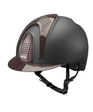 E-LIGHT CARBONHELM MATTSCHWARZ MIT METALLIC BORDEAUX VISIER UND 3 METALLIC BORDEAUX PAD