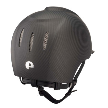 E-LIGHT CARBONHELM MATTSCHWARZ MIT MATTSCHWARZEM VISIER UND EDELSTAHLGITTER
