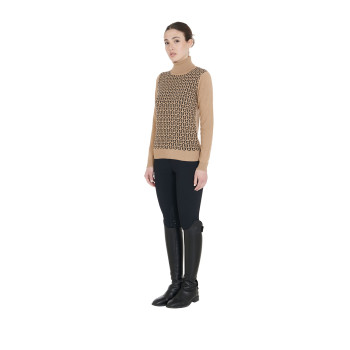 DAMEN-STEHKNOPF-PULLOVER MIT KONTRASTIERENDEN LOGOS