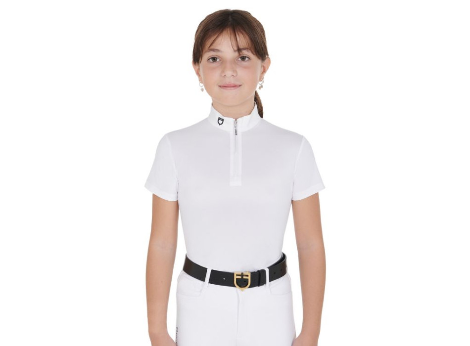 SLIM FIT TURNIER-POLOSHIRT FÜR MÄDCHEN MIT REISSVERSCHLUSS