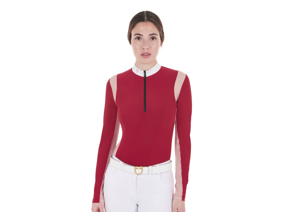 DAMEN-WETTBEWERB-POLOSHIRT MIT MESH-EINSÄTZEN