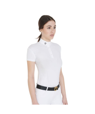 Damen Slim Fit Wettkampf-Poloshirt mit koreanischem Kragen