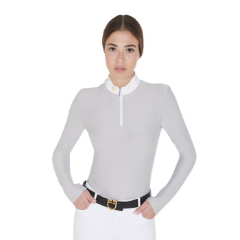 DAMEN-LANGARM-POLOSHIRT AUS TECHNISCHEM FLEECE