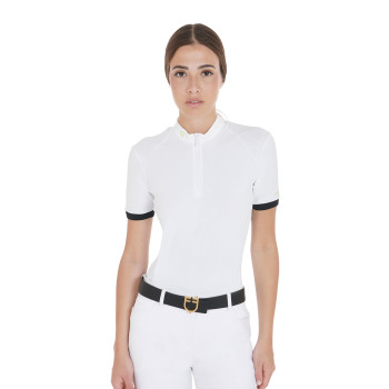 SLIM FIT DAMEN-POLOSHIRT MIT KONTRASTIERENDEN TRÄGERN