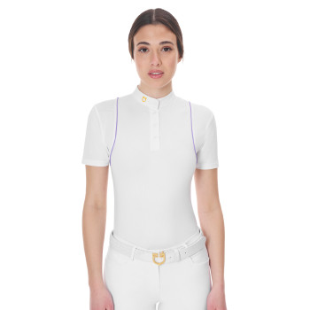 Damen Slim Fit Wettkampf-Poloshirt mit Knöpfen