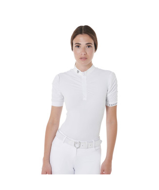 Damen-Turnier-Poloshirt im Slim Fit mit Rüschenärmeln