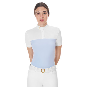 SLIM FIT POLOSHIRT FÜR DAMEN AUS TECHNISCHEM GEWEBE UND MESH