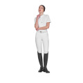 EQUESTRO Damen-Trainingspoloshirt in schmaler Passform mit Reißverschluss und Strasssteinen am Kragen
