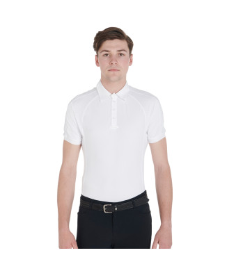 Herren Slim Fit Vier-Knopf-Wettkampf-Poloshirt