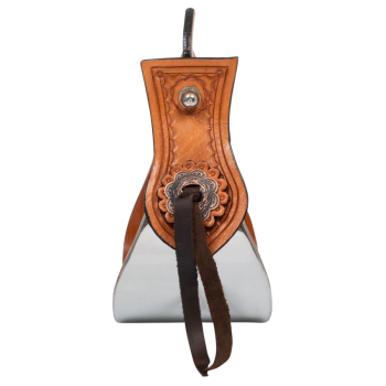 POOL'S WESTERN-STEIGBÜGEL AUS METALL UND HOLZ MIT LEDEREINSÄTZEN