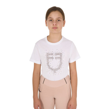 SLIM FIT MÄDCHEN-T-SHIRT MIT ROSA GLITZER-LOGO