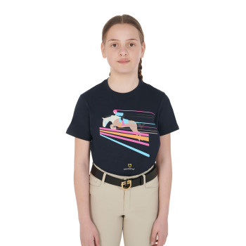 SLIM FIT MÄDCHEN-T-SHIRT MIT BUNTEM JUMP-PRINT