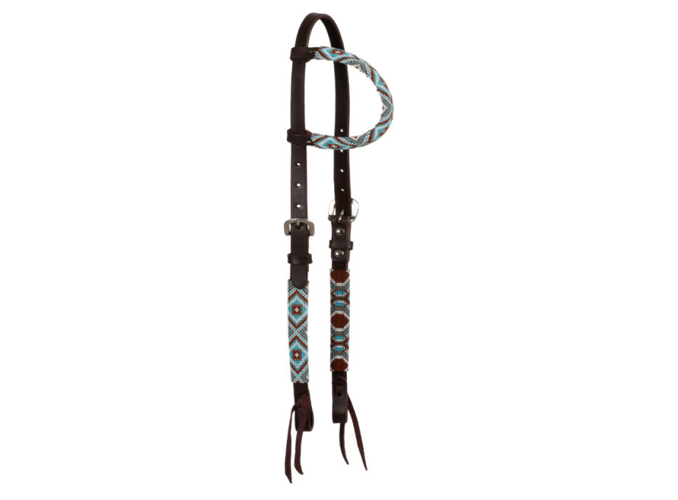 BRIDLE WITH DIAMOND BEADS AND ONE EAR OILING