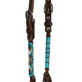 POOL'S NAVAJO SKY ONE-EAR OILED BEAD BRIDLE