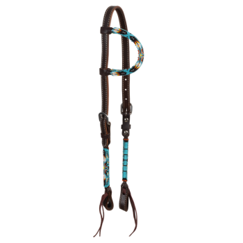 POOL'S NAVAJO SKY ONE-EAR OILED BEAD BRIDLE