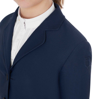 EQUESTRO three-button perforated competition jacket for girls