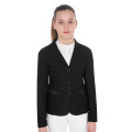 EQUESTRO three-button perforated competition jacket for girls