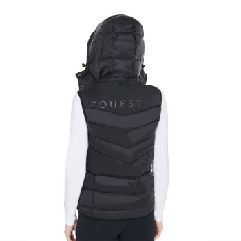 WOMEN'S PADDED SLEEVELESS JACKET WITH REMOVABLE HOOD