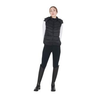 WOMEN'S PADDED SLEEVELESS JACKET WITH REMOVABLE HOOD