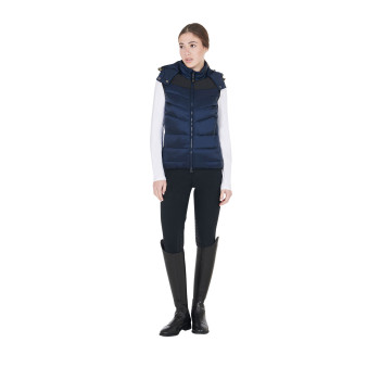 WOMEN'S PADDED SLEEVELESS JACKET WITH REMOVABLE HOOD