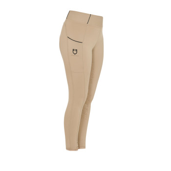 GIRLS' SLIM FIT GRIP LEGGINGS WITH LOGO