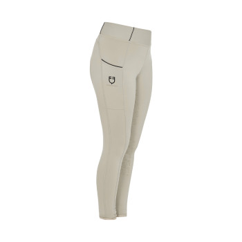 GIRLS' SLIM FIT GRIP LEGGINGS WITH LOGO