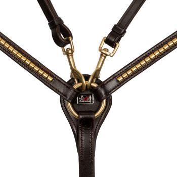 LEATHER FORK BREASTPLATE WITH GOLDEN CLINCHER