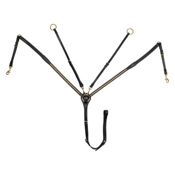 LEATHER FORK BREASTPLATE WITH GOLDEN CLINCHER