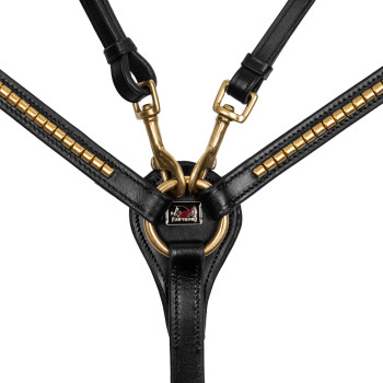 LEATHER FORK BREASTPLATE WITH GOLDEN CLINCHER