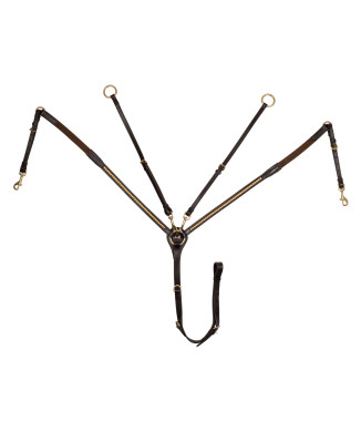 LEATHER FORK BREASTPLATE WITH GOLDEN CLINCHER