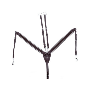 ELASTIC BREASTPLATE + MARTINGALE WITH DOUBLE LEATHER FORK
