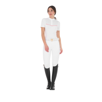 WOMEN'S SLIM FIT COMPETITION POLO WITH PERFORATED INSERTS ON THE CHEST