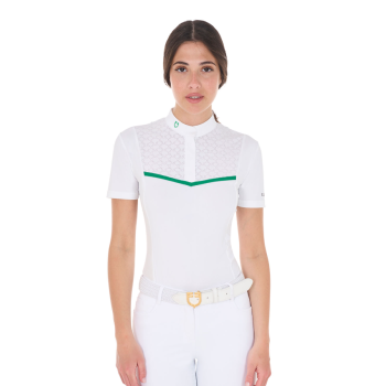 WOMEN'S SLIM FIT COMPETITION POLO WITH PERFORATED INSERTS ON THE CHEST