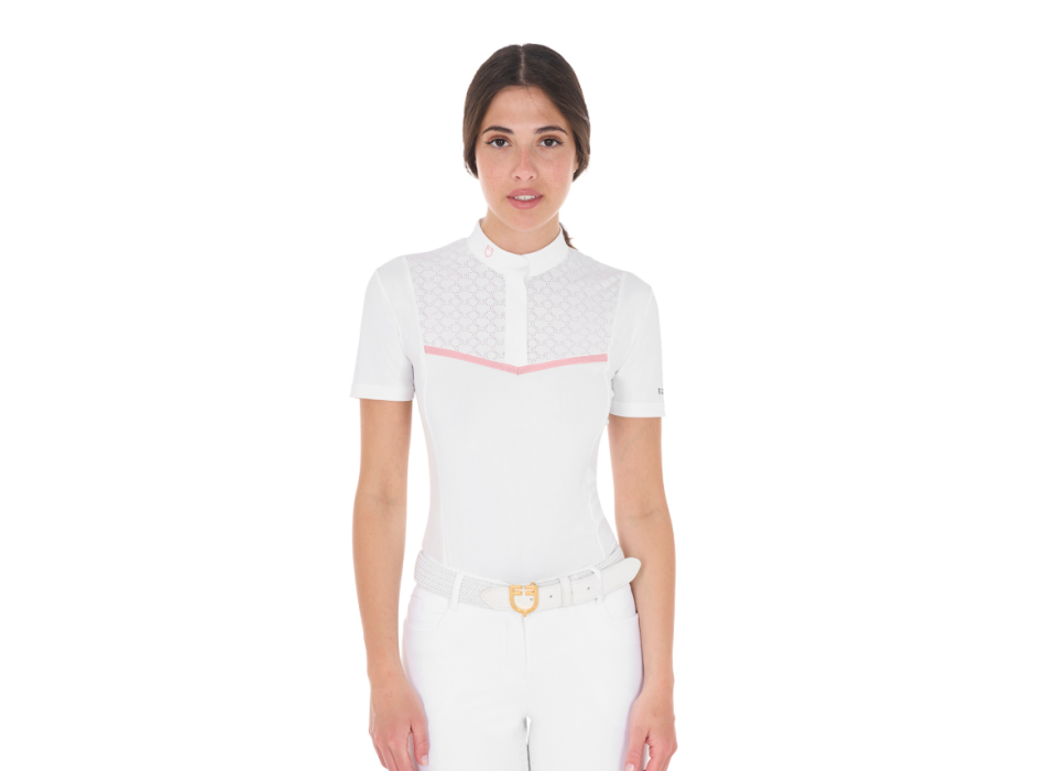 WOMEN'S SLIM FIT COMPETITION POLO WITH PERFORATED INSERTS ON THE CHEST