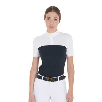 WOMEN'S SLIM FIT POLO SHIRT TECHNICAL FABRIC AND MESH