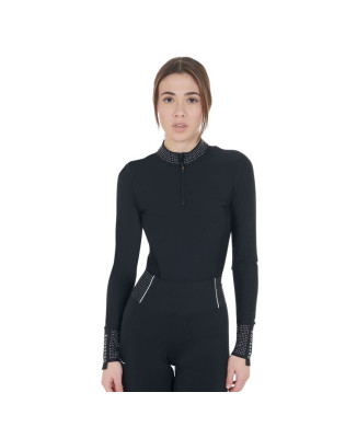 WOMEN'S TECHNICAL TRAINING POLO WITH RHINESTONE