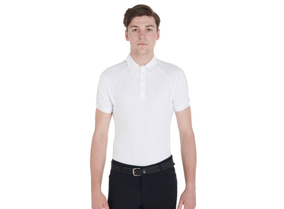 MEN'S SLIM FIT FOUR BUTTON COMPETITION POLO SHIRT