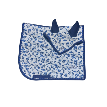 DHN DRESSAGE pattern saddle pad and bonnet set for horse/pony, handmade and customizable