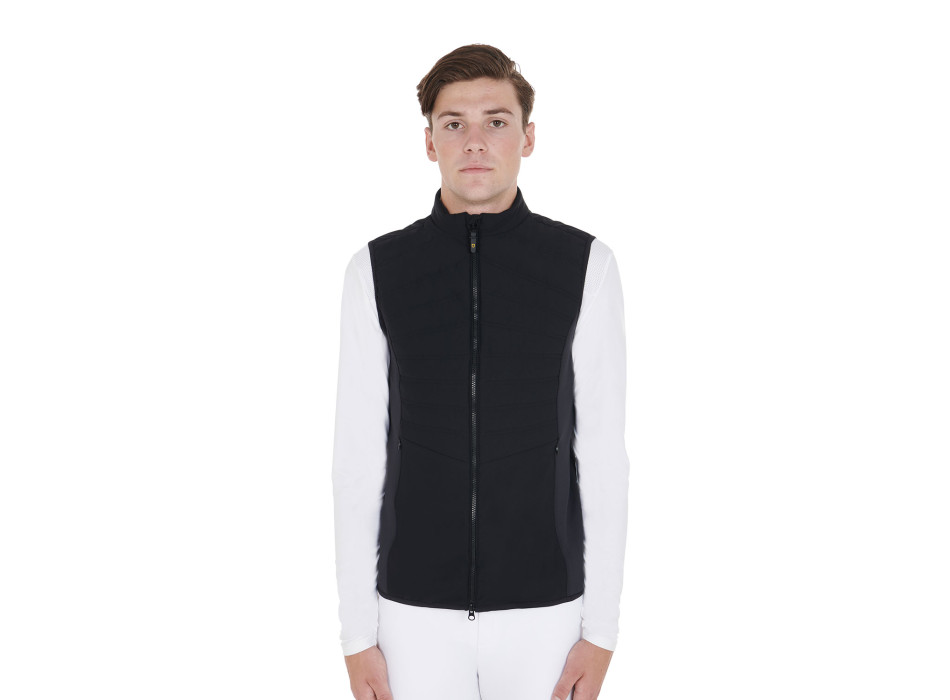 SLIM FIT MEN'S SLEEVELESS JACKET IN TECHNICAL FABRIC