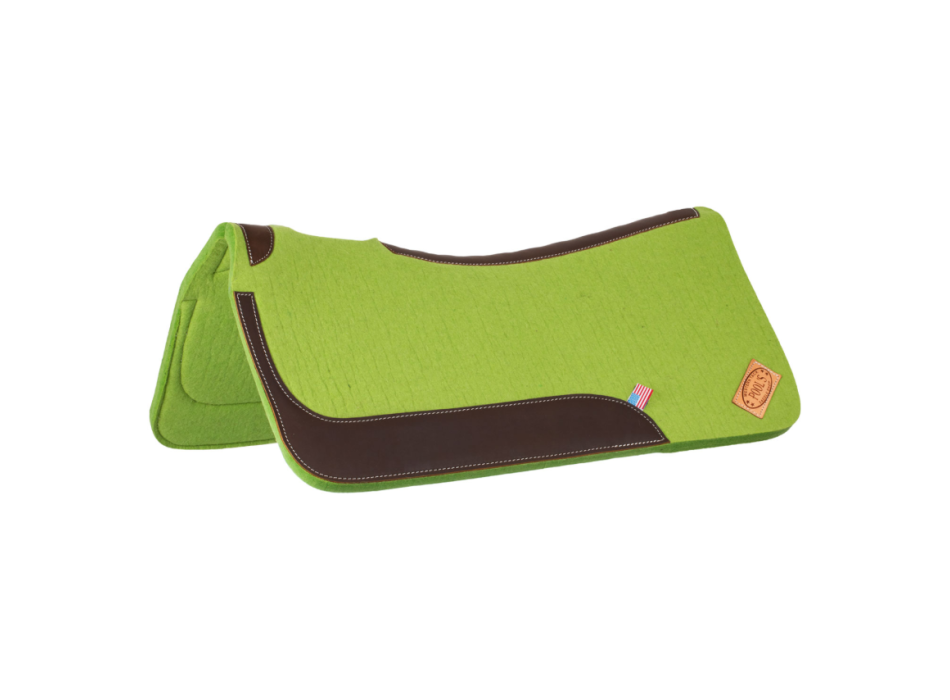 POOL'S WESTERN SADDLE PAD IN FELT WITH LEATHER REINFORCEMENTS