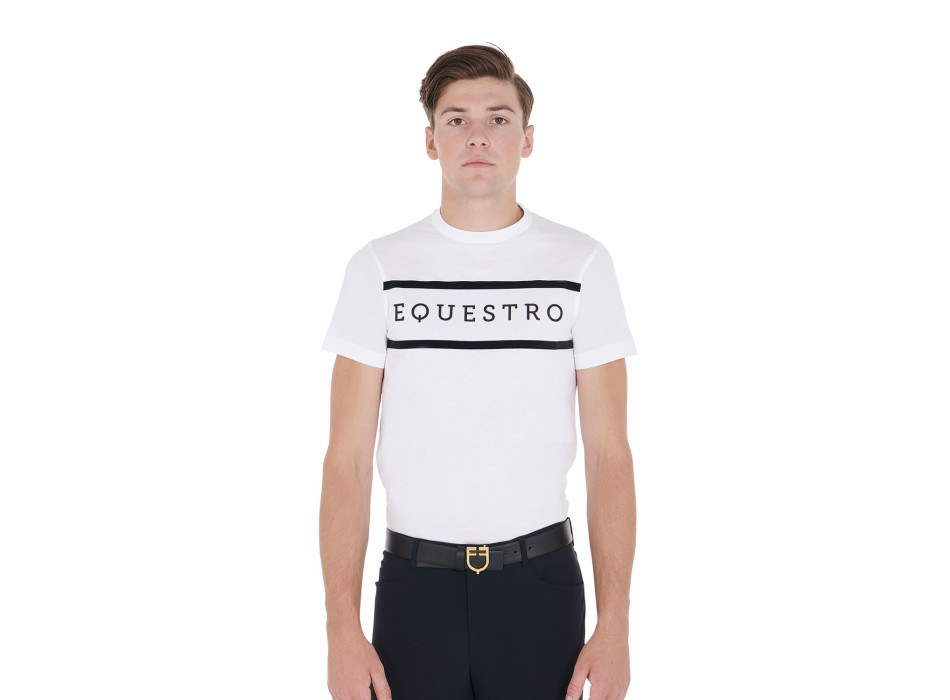 SLIM FIT MEN'S T-SHIRT WITH CONTRASTING WRITING
