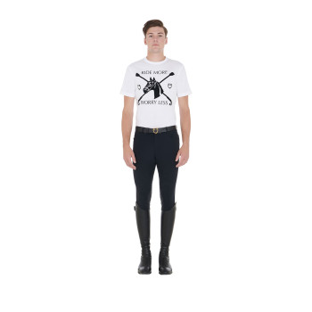 SLIM FIT MEN'S T-SHIRT WITH EQUESTRIAN PRINT