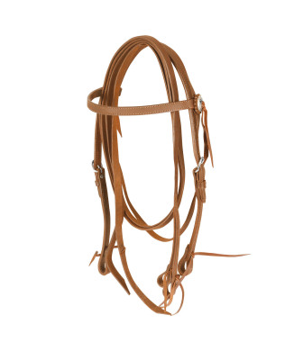 STRAIGHT HEADSTALL IN FAT LEATHER WITH REINS