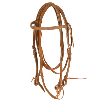 STRAIGHT HEADSTALL IN FAT LEATHER WITH REINS