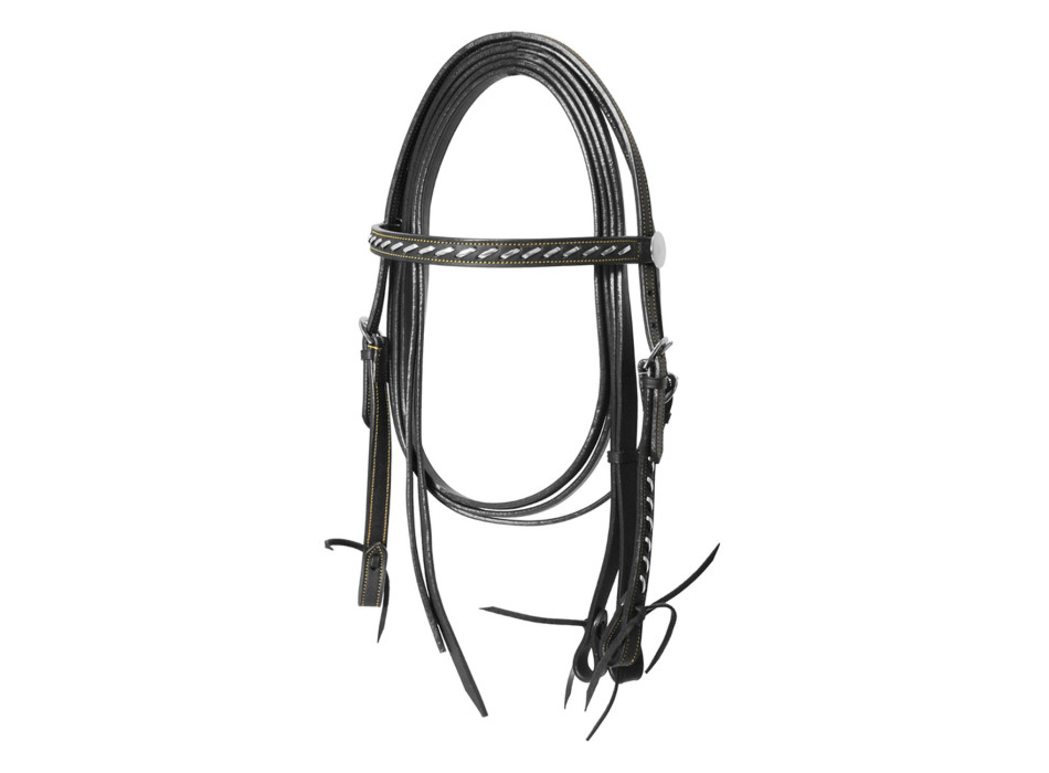 STRAIGHT SILVER WIRE HEADSTALL WITH REINS