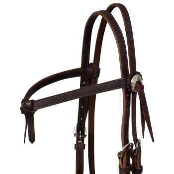 HEADSTALL WITH FAT LEATHER BOW AND REINS